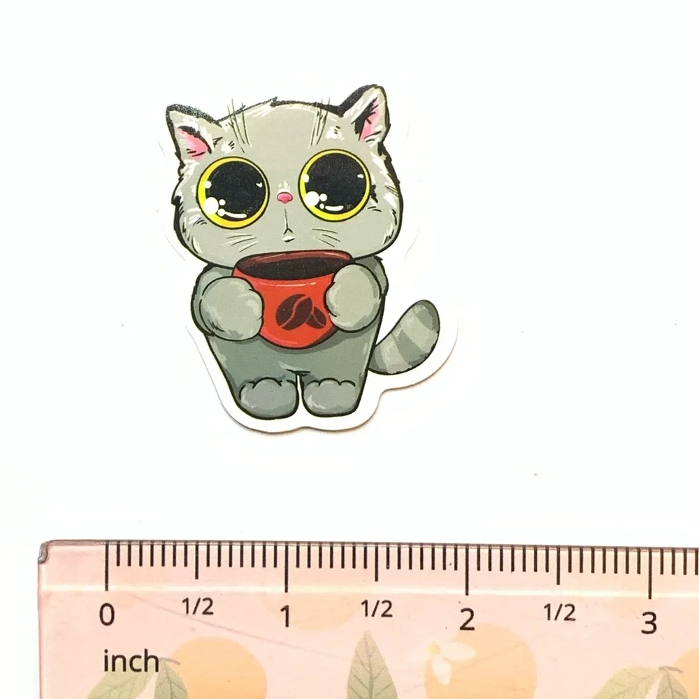 Gray Cat Vinyl Sticker - Picture 2 of 2